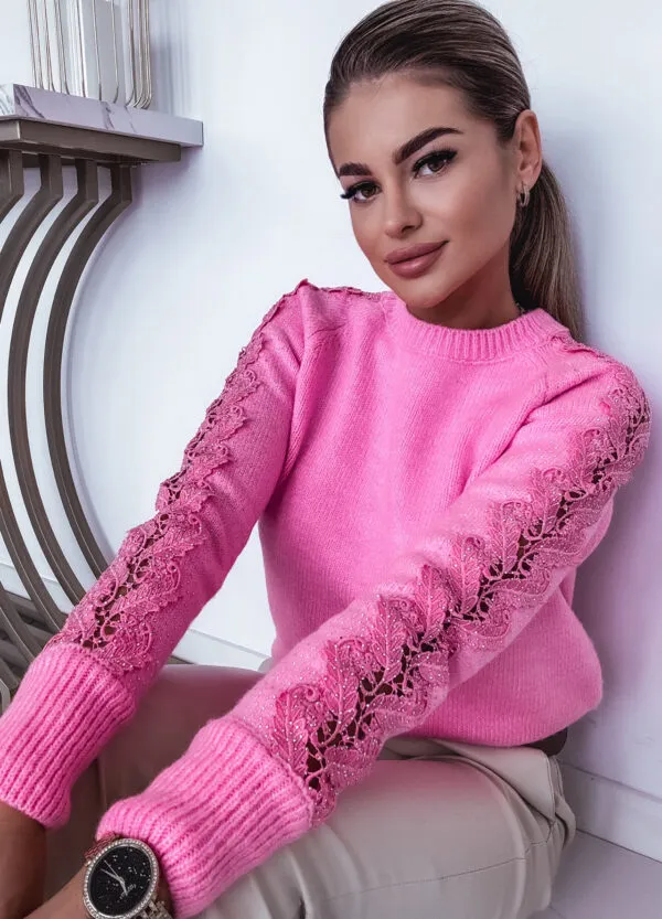 SWETER Z KORONKĄ BARBIE