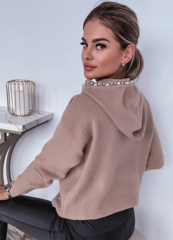 SWETER Z KAPTUREM CAMEL