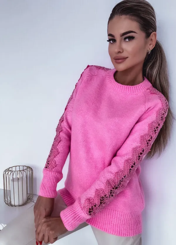 SWETER Z KORONKĄ BARBIE