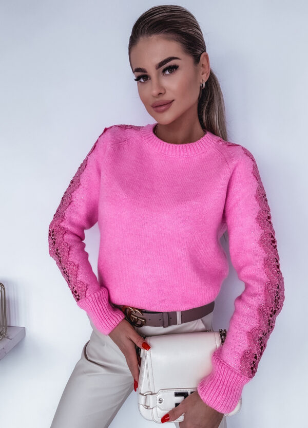 SWETER Z KORONKĄ BARBIE