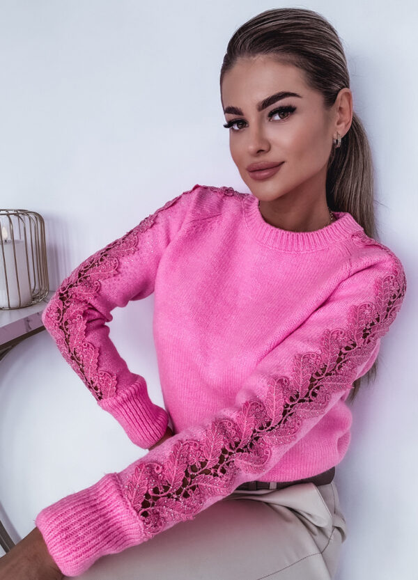 SWETER Z KORONKĄ BARBIE