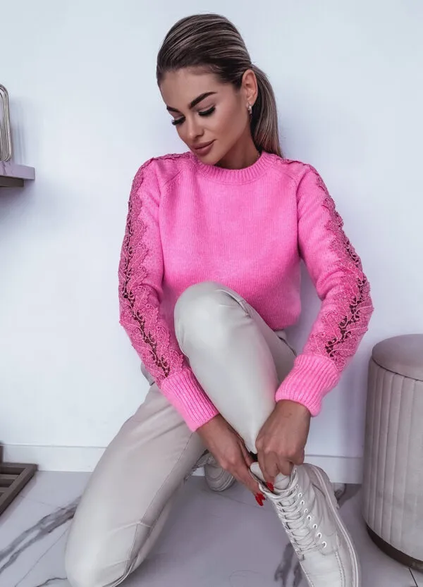 SWETER Z KORONKĄ BARBIE