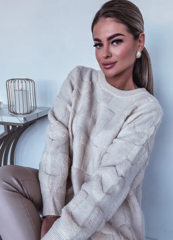 DŁUGI SWETER BEIGE