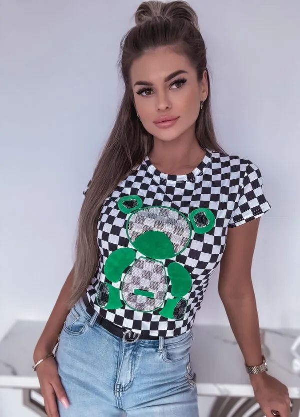 T-SHIRT Z NADRUKIEM W KRATĘ