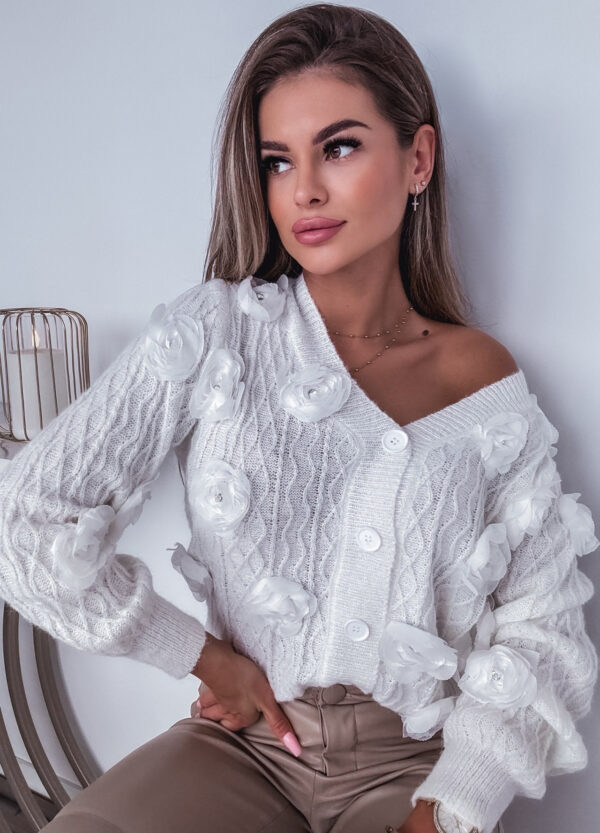 SWETER / KARDIGAN ROSE WHITE