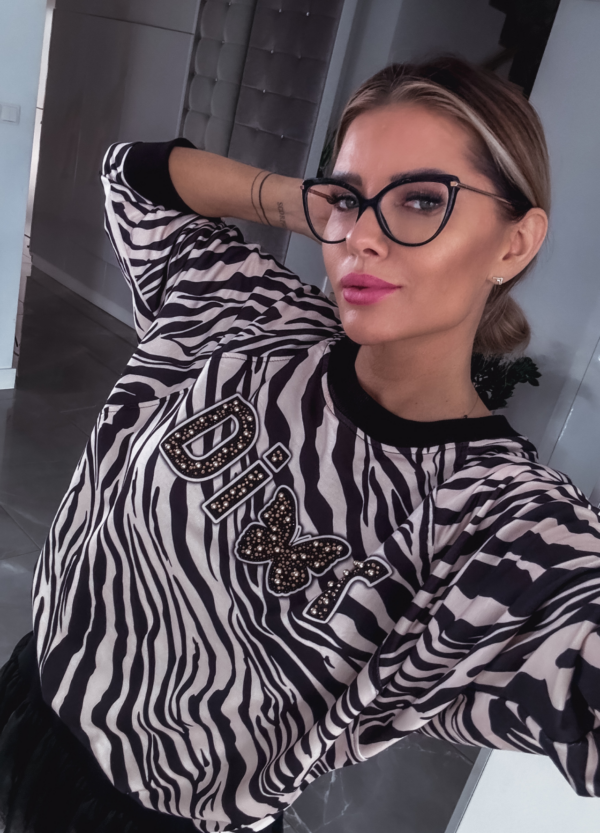 BAWEŁNIANA BLUZA ZEBRA DOR