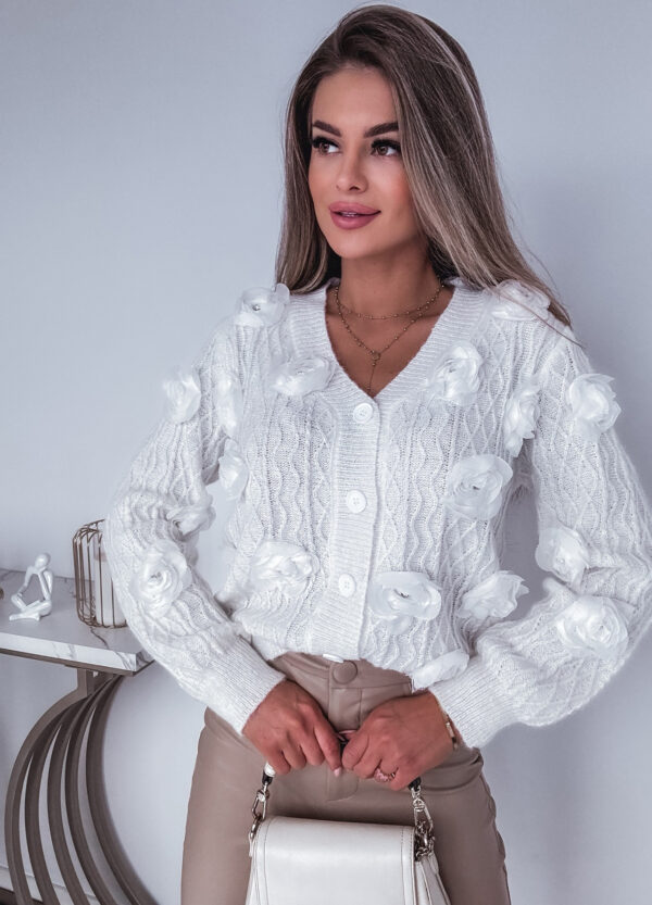 SWETER / KARDIGAN ROSE WHITE