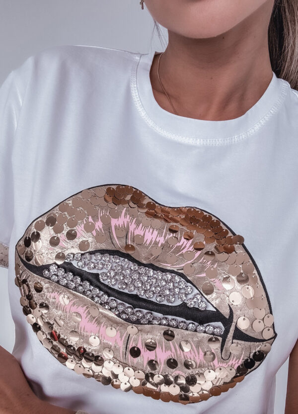 T-SHIRT Z CEKINAMI LIPS - obrazek 3