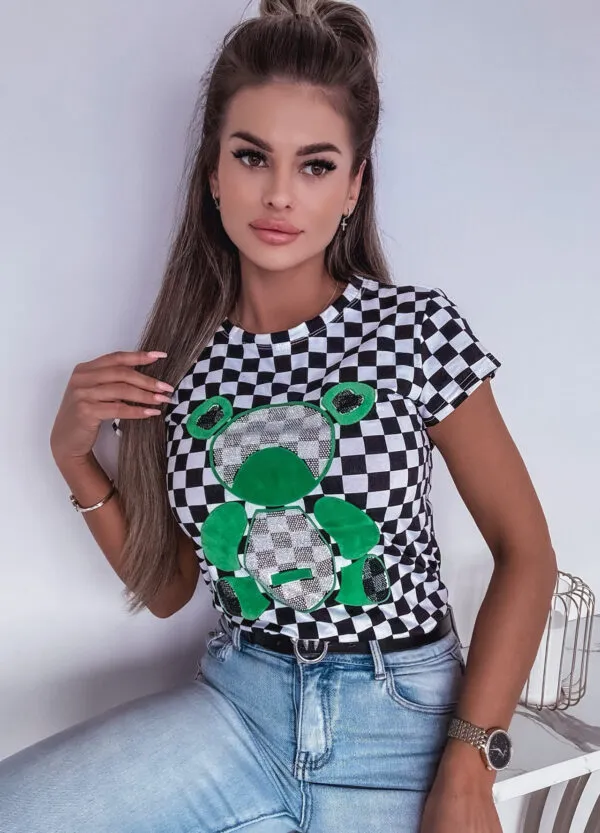 T-SHIRT Z NADRUKIEM W KRATĘ