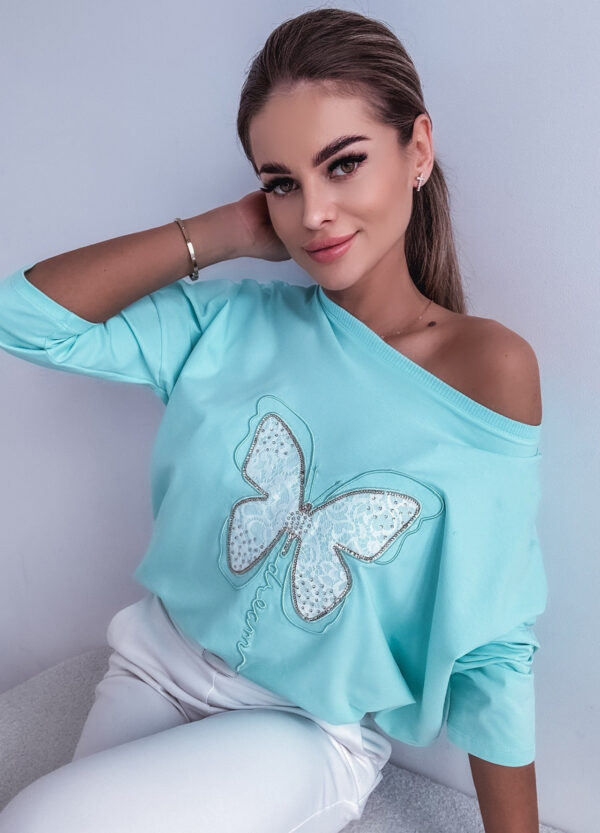 BAWEŁNIANA BLUZKA MINT BUTTERFLY