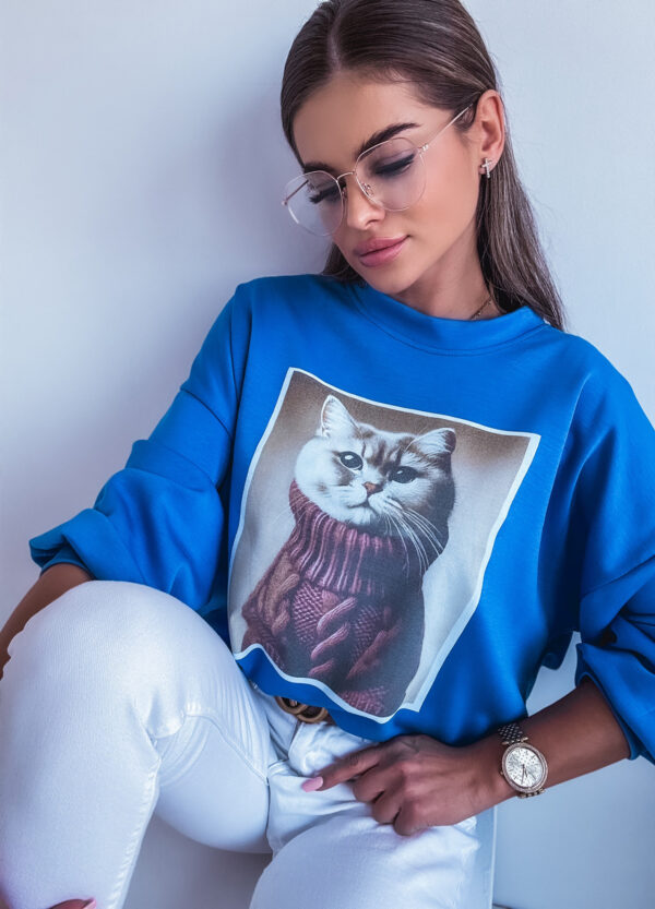 BLUZA Z NADRUKIEM CAT CHABER