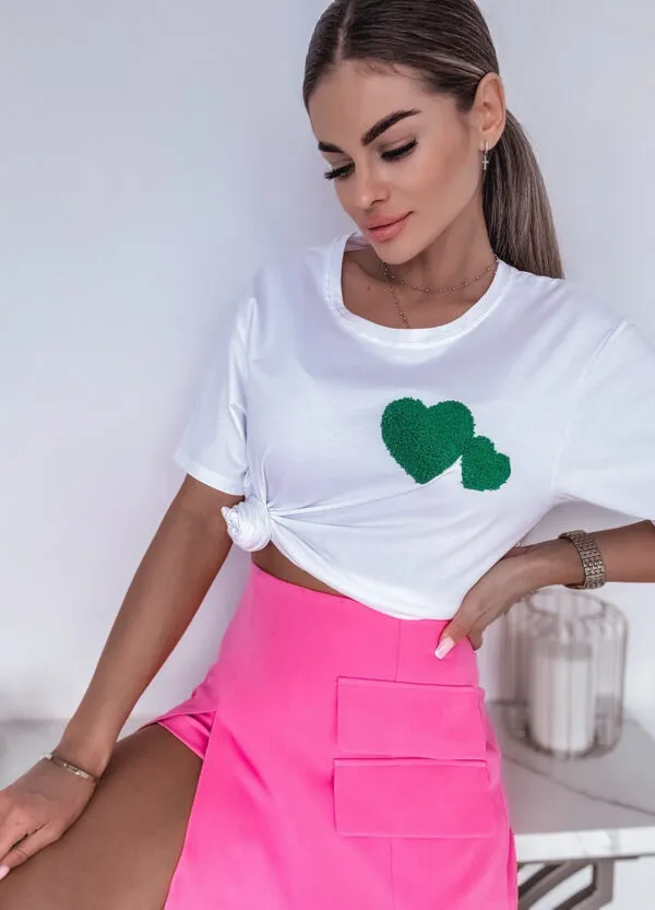 T-SHIRT Z NADRUKIEM HEART GREEN