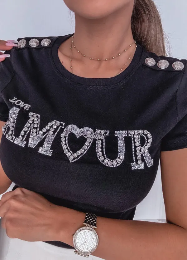 T-SHIRT Z CEKINAMI AMOUR