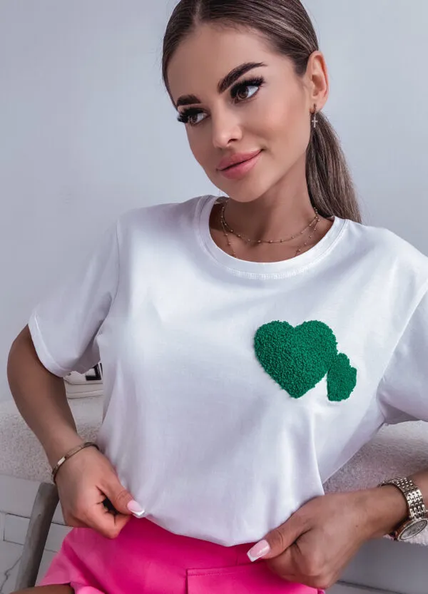 T-SHIRT Z NADRUKIEM HEART GREEN