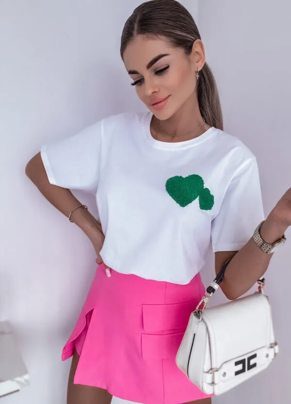 T-SHIRT Z NADRUKIEM HEART GREEN