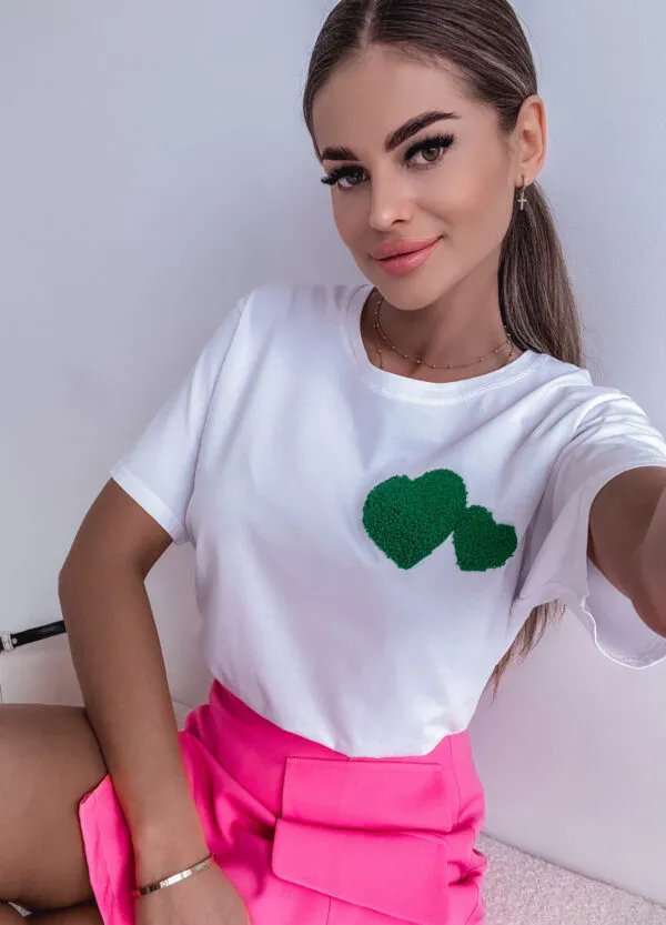 T-SHIRT Z NADRUKIEM HEART GREEN