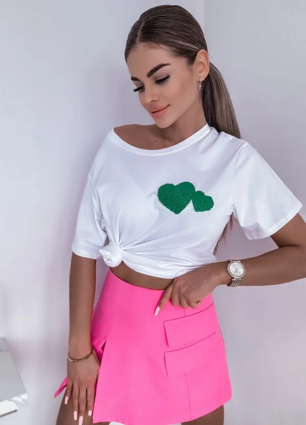 T-SHIRT Z NADRUKIEM HEART GREEN