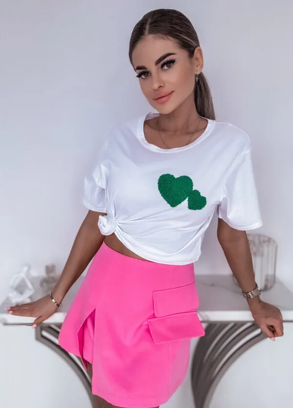 T-SHIRT Z NADRUKIEM HEART GREEN