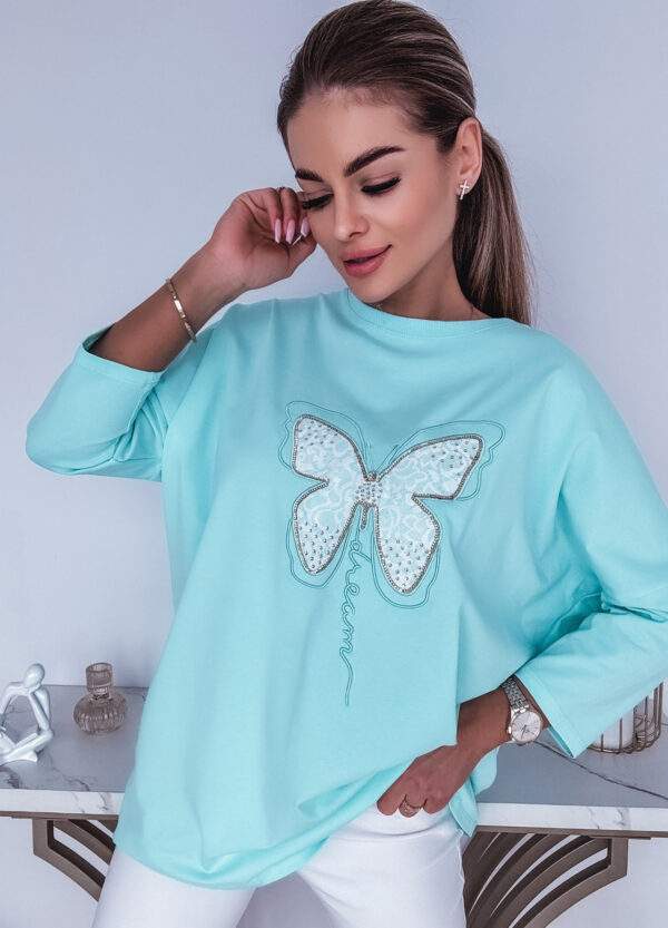 BAWEŁNIANA BLUZKA MINT BUTTERFLY