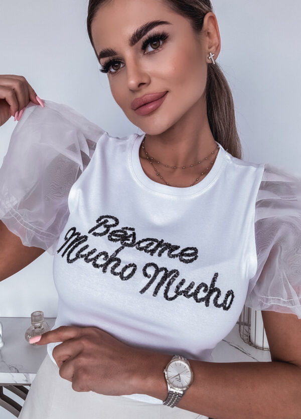 BLUZKA Z TIULOWYM RĘKAWKIEM BESAME