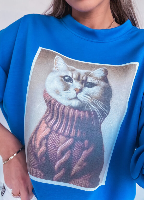 BLUZA Z NADRUKIEM CAT CHABER