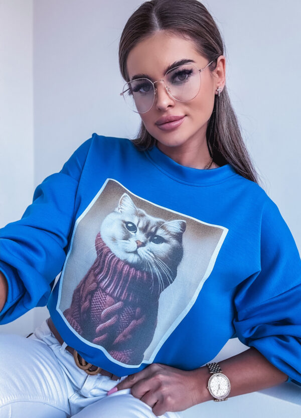 BLUZA Z NADRUKIEM CAT CHABER