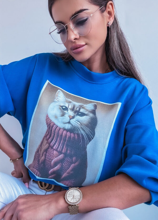 BLUZA Z NADRUKIEM CAT CHABER