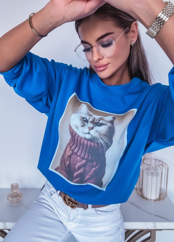 BLUZA Z NADRUKIEM CAT CHABER