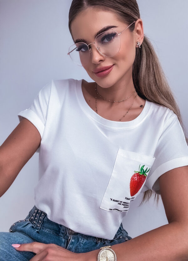 T-SHIRT Z NADRUKIEM STRAWBERRY - Зображення 4