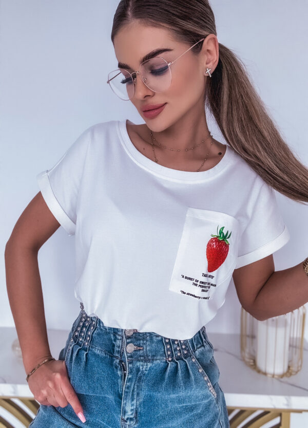 T-SHIRT Z NADRUKIEM STRAWBERRY - Зображення 5