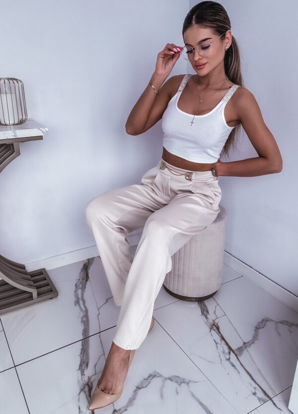 ELEGANCKIE SPODNIE CHINO BEIGE - Зображення 9