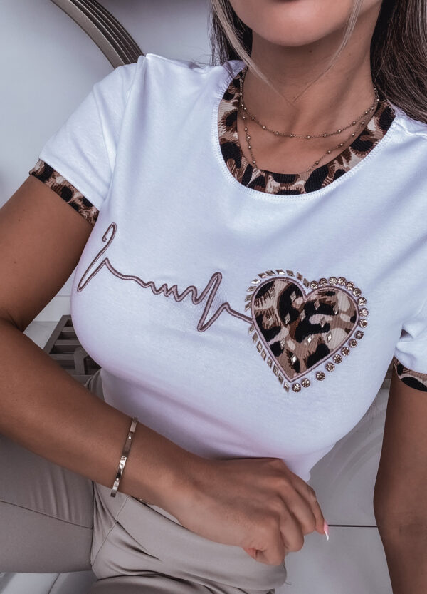 T-SHIRT HEARTBEAT WHITE