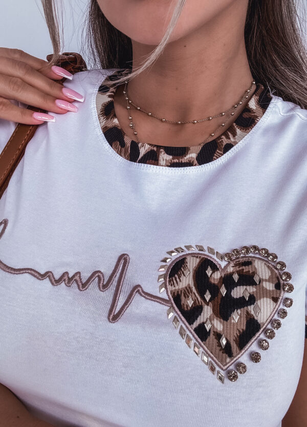 T-SHIRT HEARTBEAT WHITE