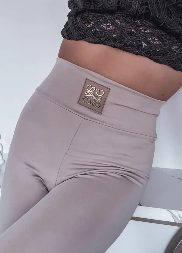 BAWEŁNIANE LEGGINSY SLIM BEIGE