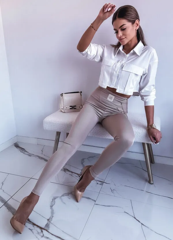 LEGGINSY Z ŁANCUCHAMI BEIGE