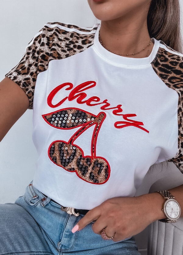 T-SHIRT Z NADRUKIEM CHERRY