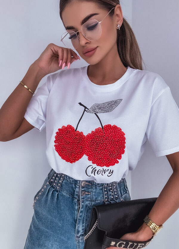 T-SHIRT Z CEKINAMI CHERRY