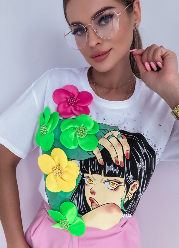 T-SHIRT Z NADRUKIEM SPRING WOMAN