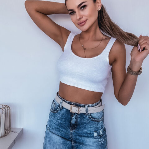 SPÓDNICA JEANSOWA MINI Z PRZETARCIAMI