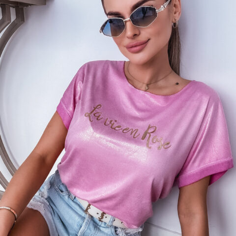 T-SHIRT Z POŁYSKIEM