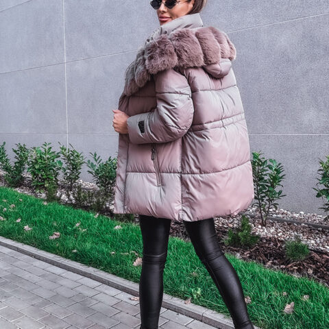 PIKOWANA BEŻOWA KURTKA PREMIUM