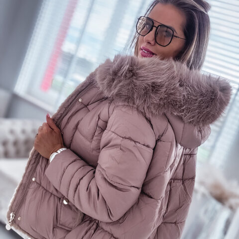 KURTKA PIKOWANA CAPPUCINO PREMIUM Z FUTERKIEM