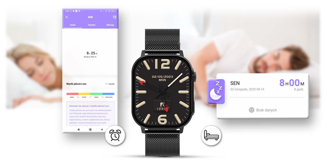 Smartwatch Gravity GT15-2 Pomarańczowy Pasek Silikonowy + Czarna Bransoleta - Зображення 15