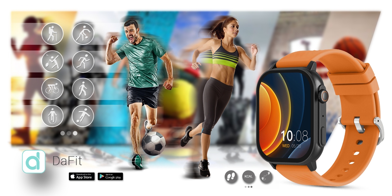 Smartwatch Gravity GT15-2 Pomarańczowy Pasek Silikonowy + Czarna Bransoleta - Зображення 16