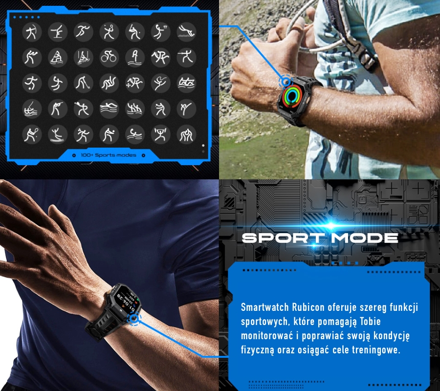 Smartwatch Męski Rubicon RNCF24-1 BLACK - Зображення 10