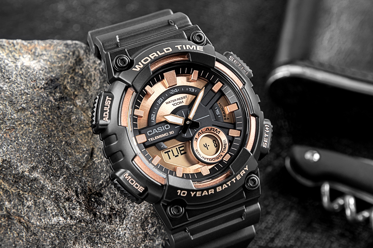 Zegarek Męski CASIO Gerton AEQ-110W-1A3VDF + BOX - obrazek 5