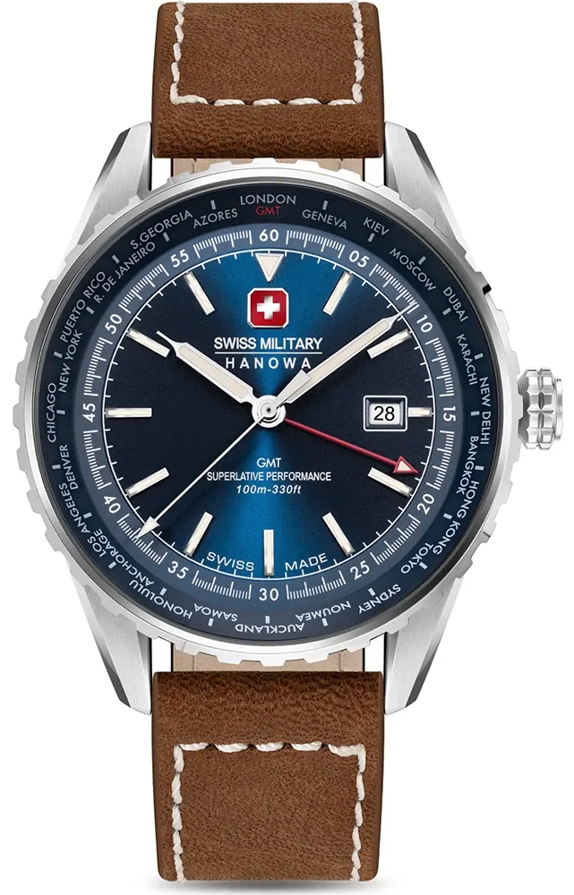 Zegarek Męski SWISS MILITARY HANOWA Afterburn GMT SMWGB0003202 + BOX