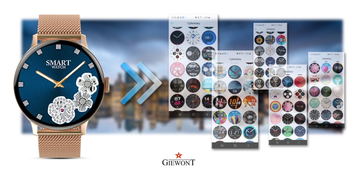 Smartwatch Damski GIEWONT Różowe Złoto GW330-1 - obrazek 3