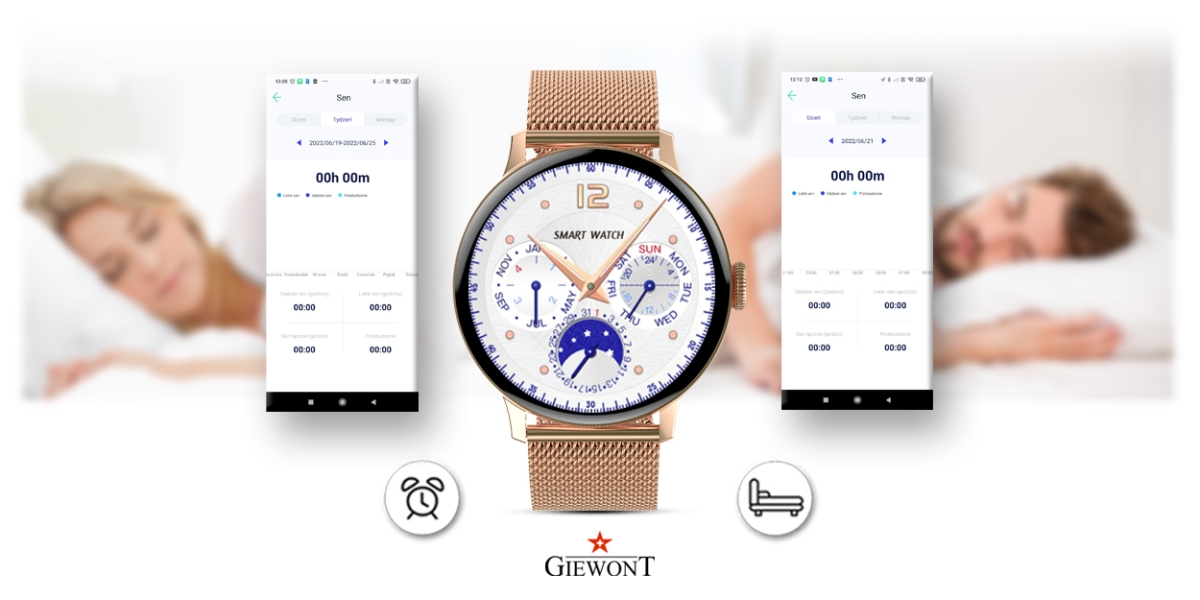 Smartwatch Damski GIEWONT Różowe Złoto GW330-1 - obrazek 12