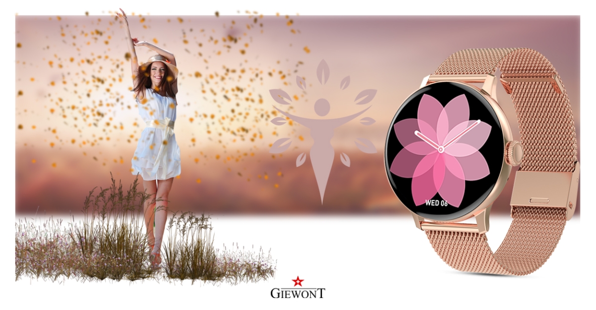 Smartwatch Damski GIEWONT Różowe Złoto GW330-1 - obrazek 13